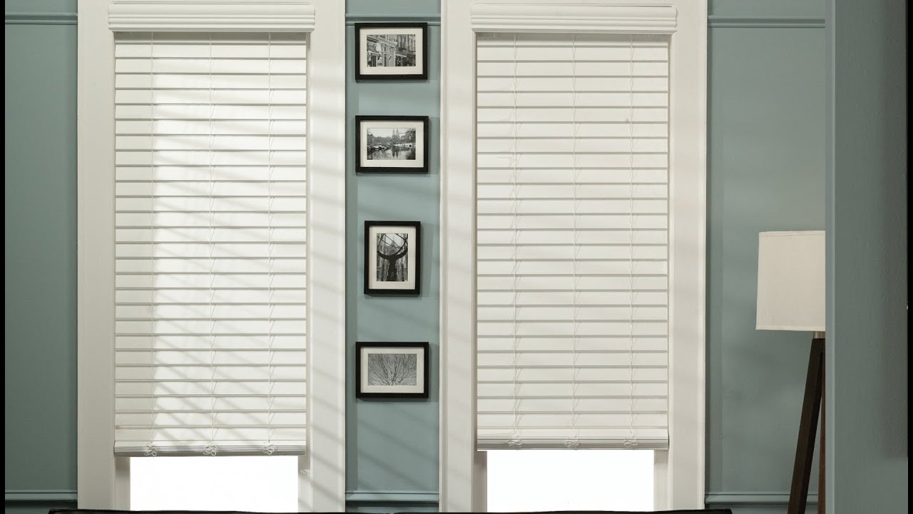 1 1/2" Cordless Faux Wood Blinds - YouTube - Cheap 2 Inch Faux Wood Blinds