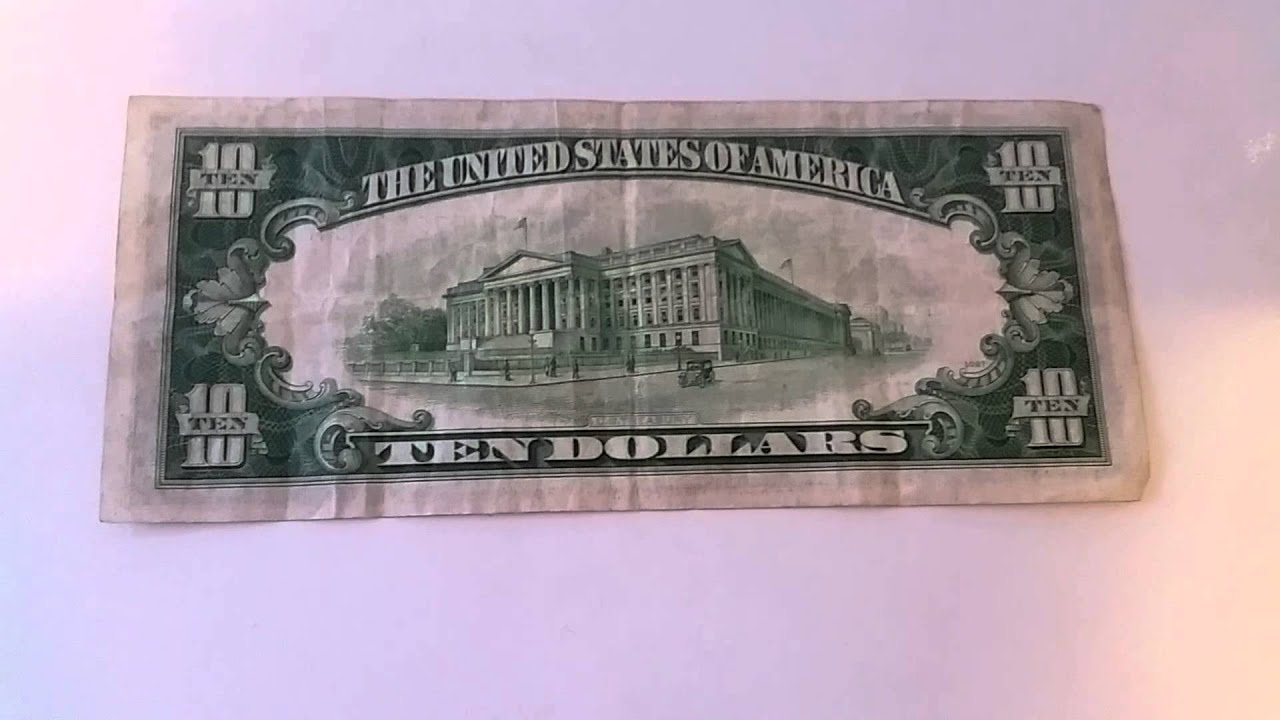 1934 A Series 10 Dollar Bill