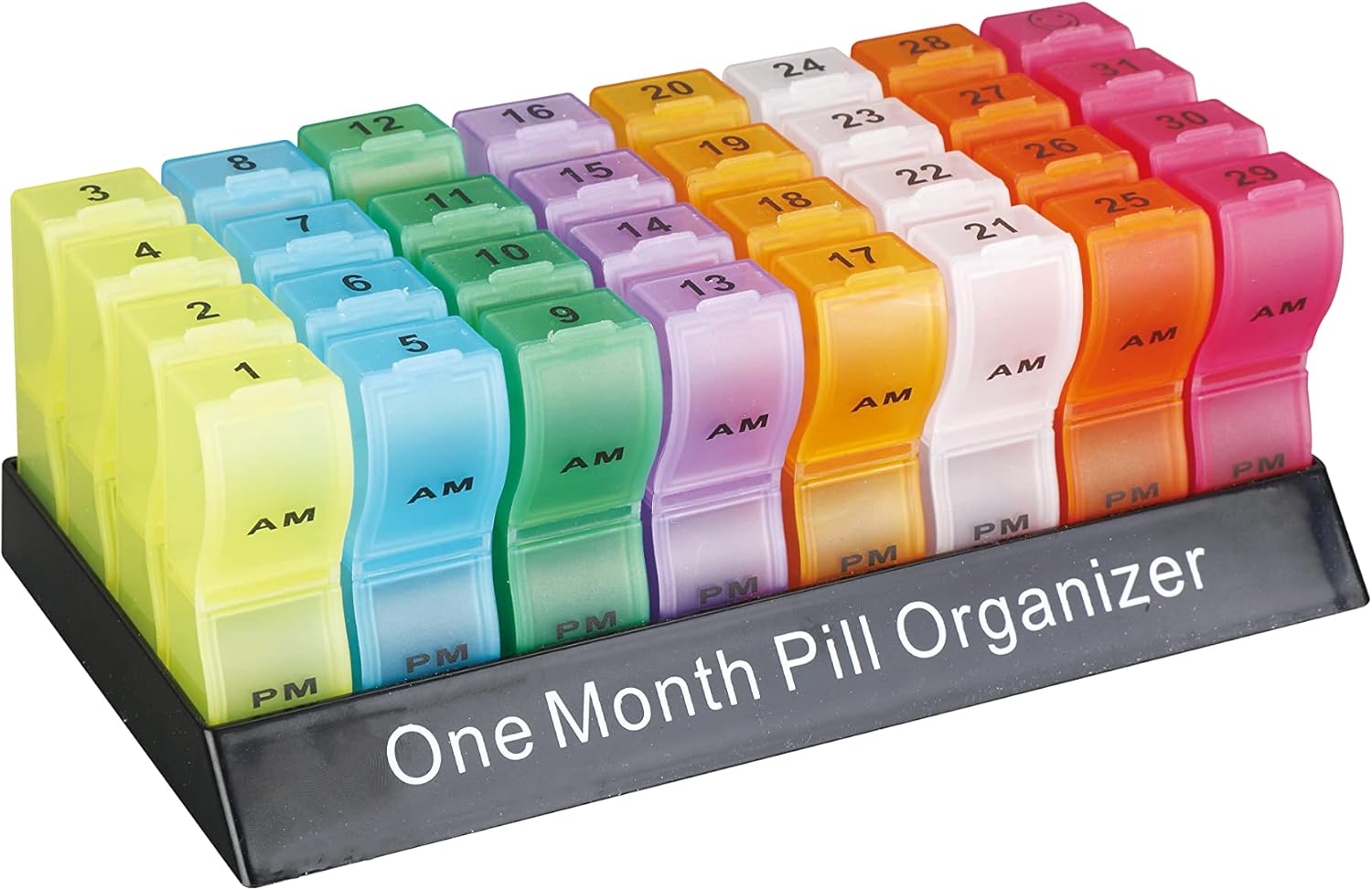 2 Times a Day Monthly Pill Organizer,One Month Pill Box,31 Day AM/PM - Pill Organizer 6 Times A Day