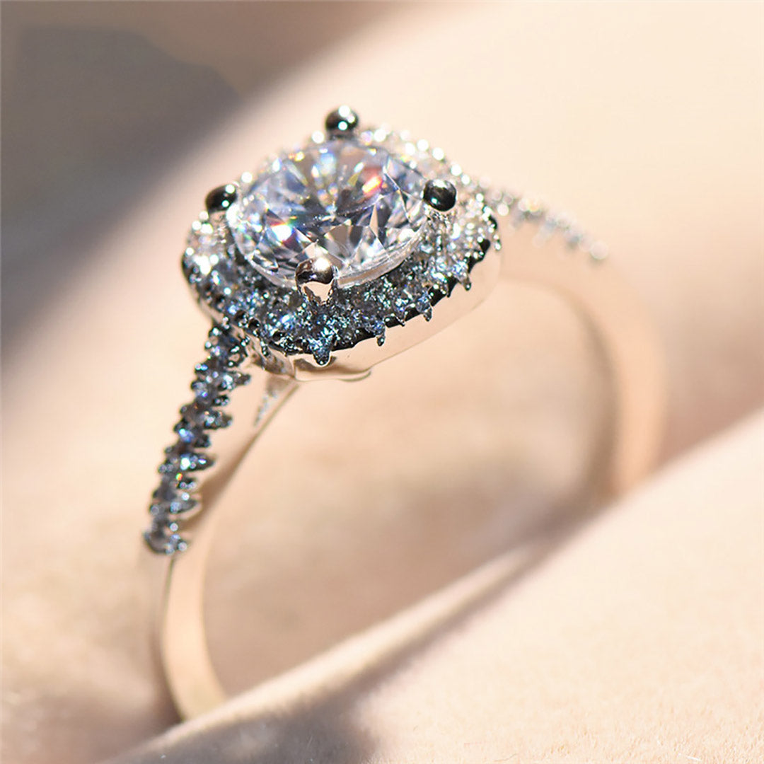 3 Carat Rhinestone Wedding Ring For Women Engagement Ring - Ring Smart Alerts On Or Off