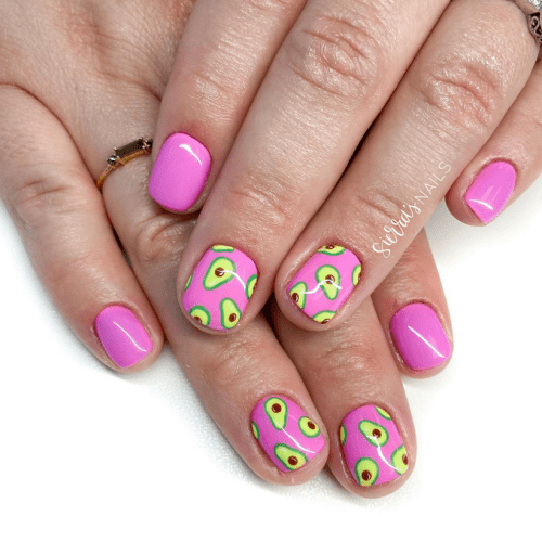 32 Avocado Nail Designs For A Fun Green Manicure - The Beauty Pursuit - Nail Shops Open Early Near Me