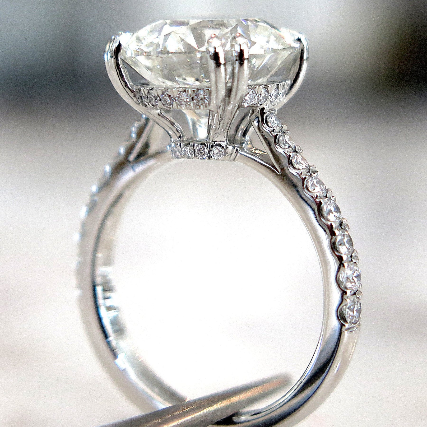 5ct Round Diamond Platinum Engagement Ring | Dana Walden Jewelry - Ring Smart Alerts On Or Off