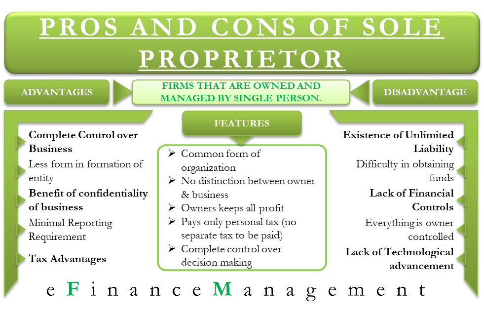 Advantages and Disadvantages of Sole Proprietorship | eFM - A Significant Disadvantage Of Owning A Sole Proprietorship Is The