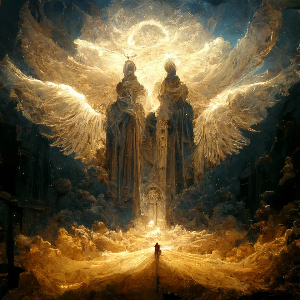 Angels welcoming a soul to heaven : midjourney Arte Alien, Angel - Angel Fire New Mexico Ski Map