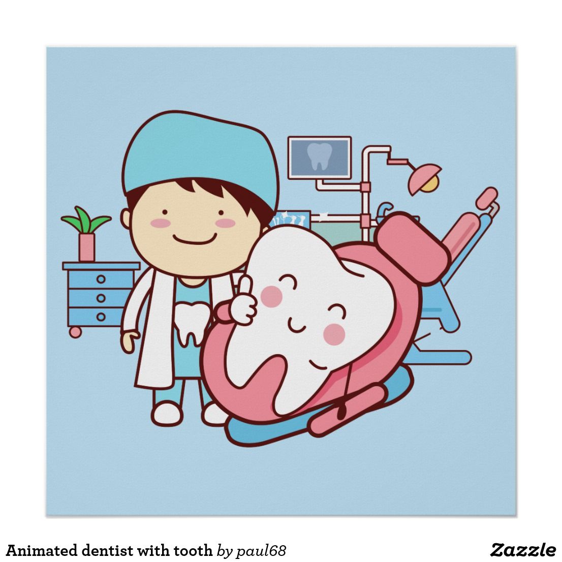 Animated dentist with tooth poster | Zazzle | Dentista, Odontologo - Dentist On Boston Ave Bpt Ct