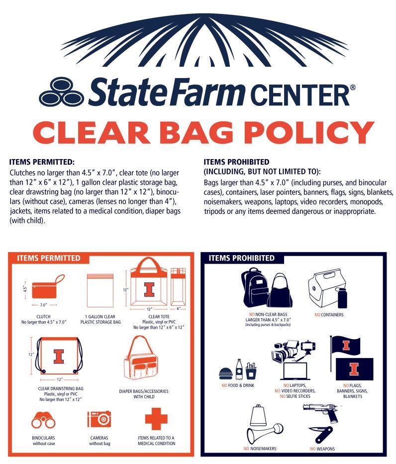 Arena Policies | State Farm Center - State Farm Stadium Bag Policy: Clear Bag Rules & Restrictions