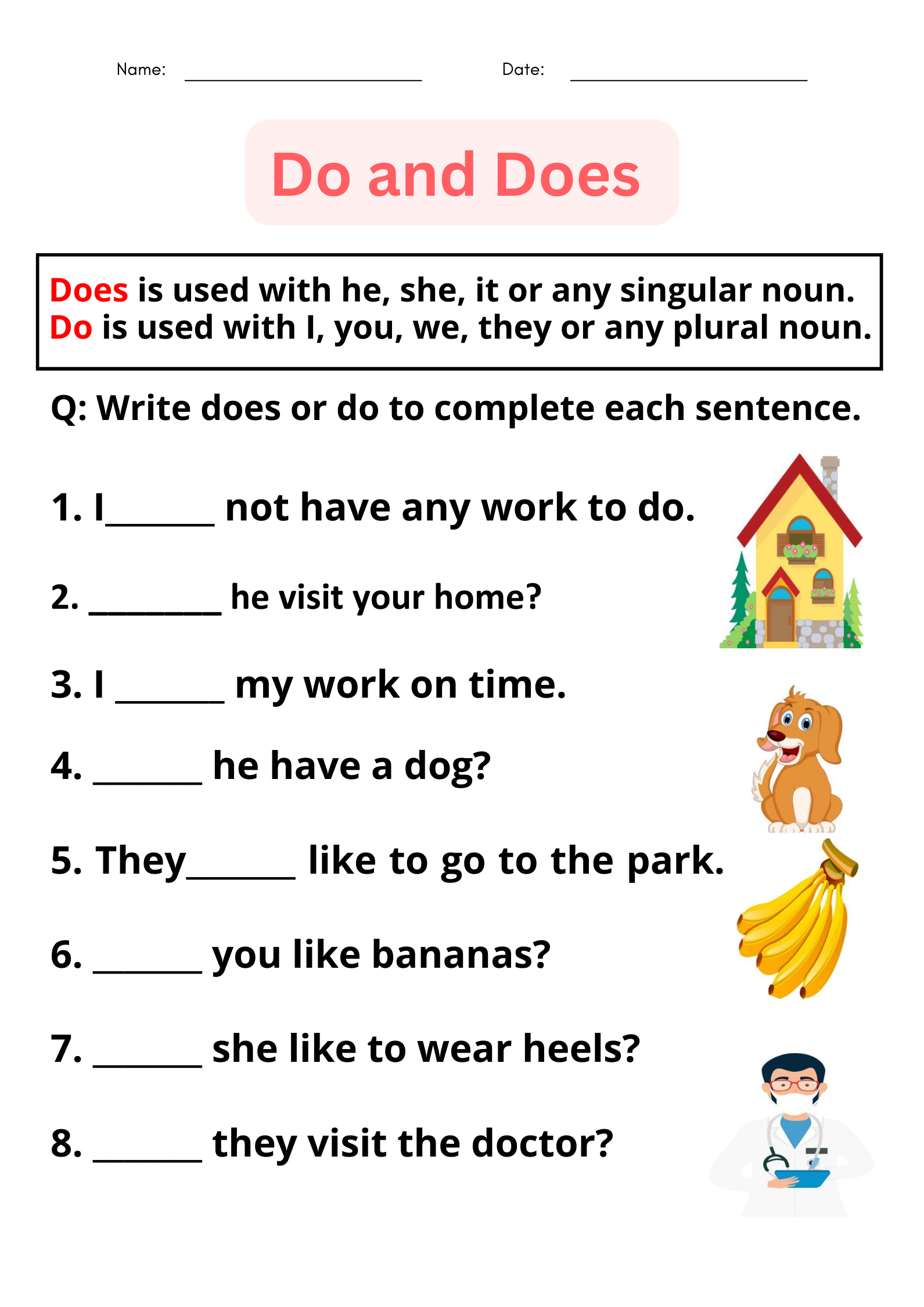 do and does worksheets with answers for grade 1, 2, 3 | Made By Teachers - Does June Go Back To Gilead