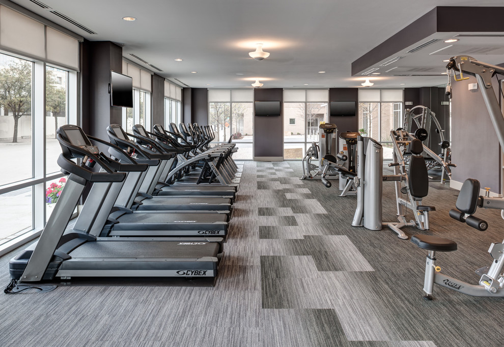 Fitness Center - Contemporary - Home Gym - Dallas - by Faulkner Design - Gym Kit For Working It Out