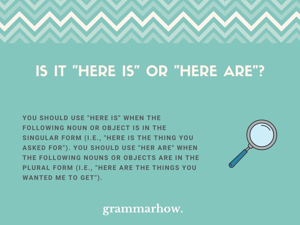 “Here Is” Or “Here Are”? Easy Usage Guide (Helpful Examples) - Here In The Real World Novel
