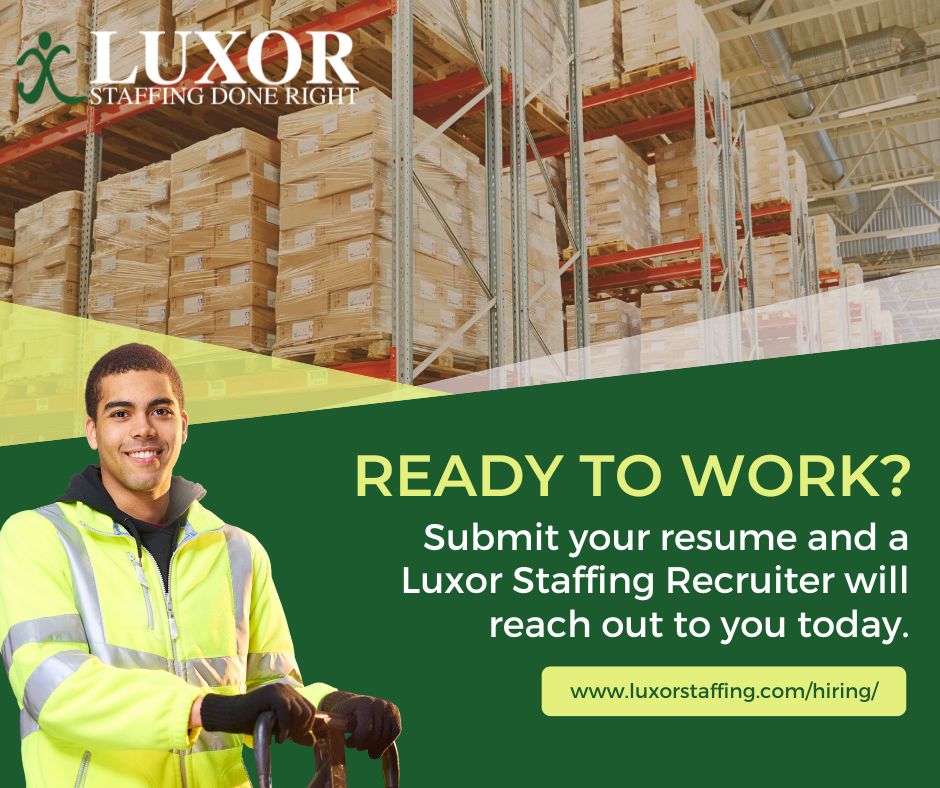 Luxor Staffing on LinkedIn: Are you ready to work but don't know where - Luxor Staffing: Industrial & General Labor Jobs Available Now
