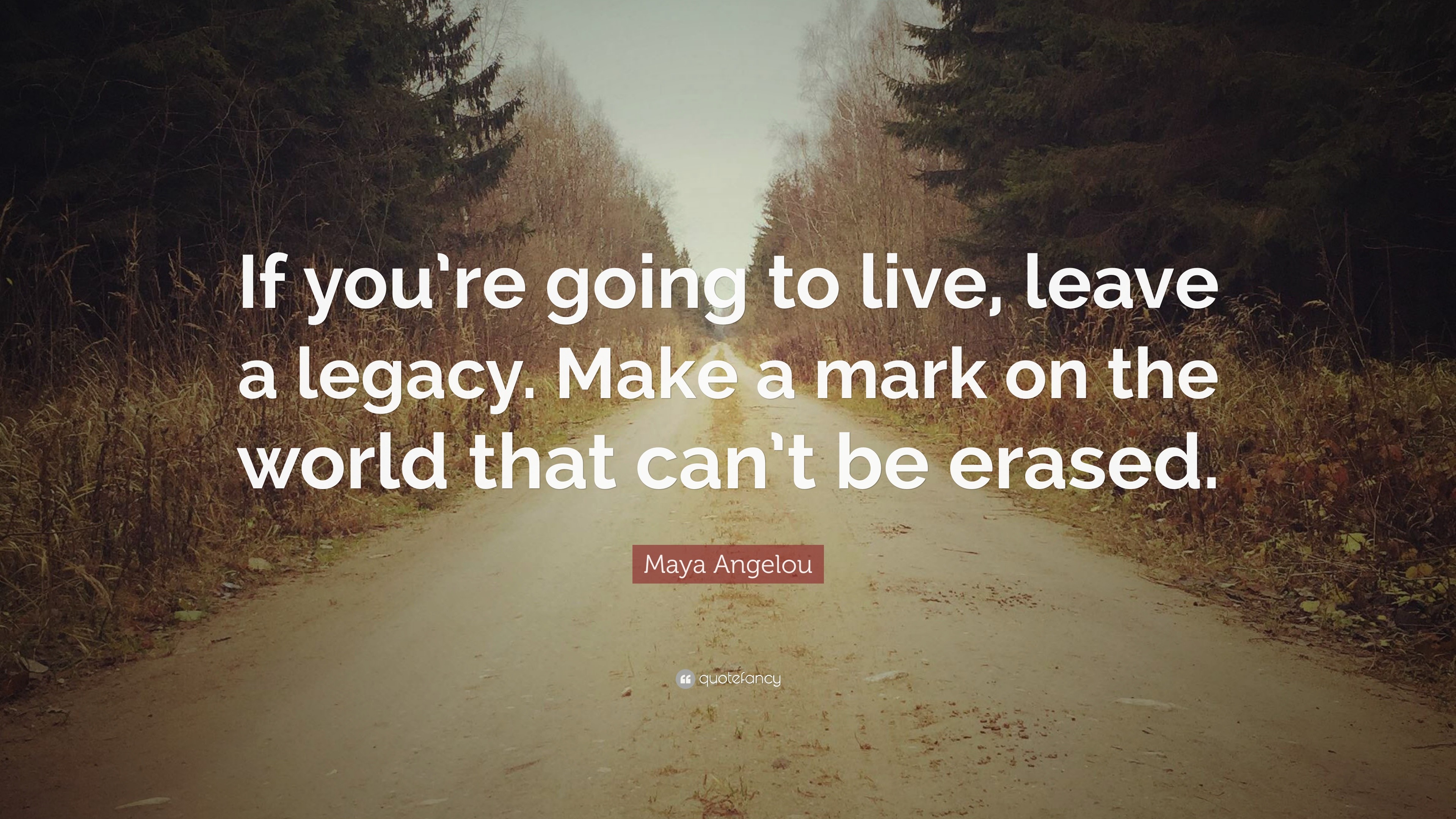 Maya Angelou Quote: “If you’re going to live, leave a legacy. Make a - Legacy Er & Urgent Care Allen