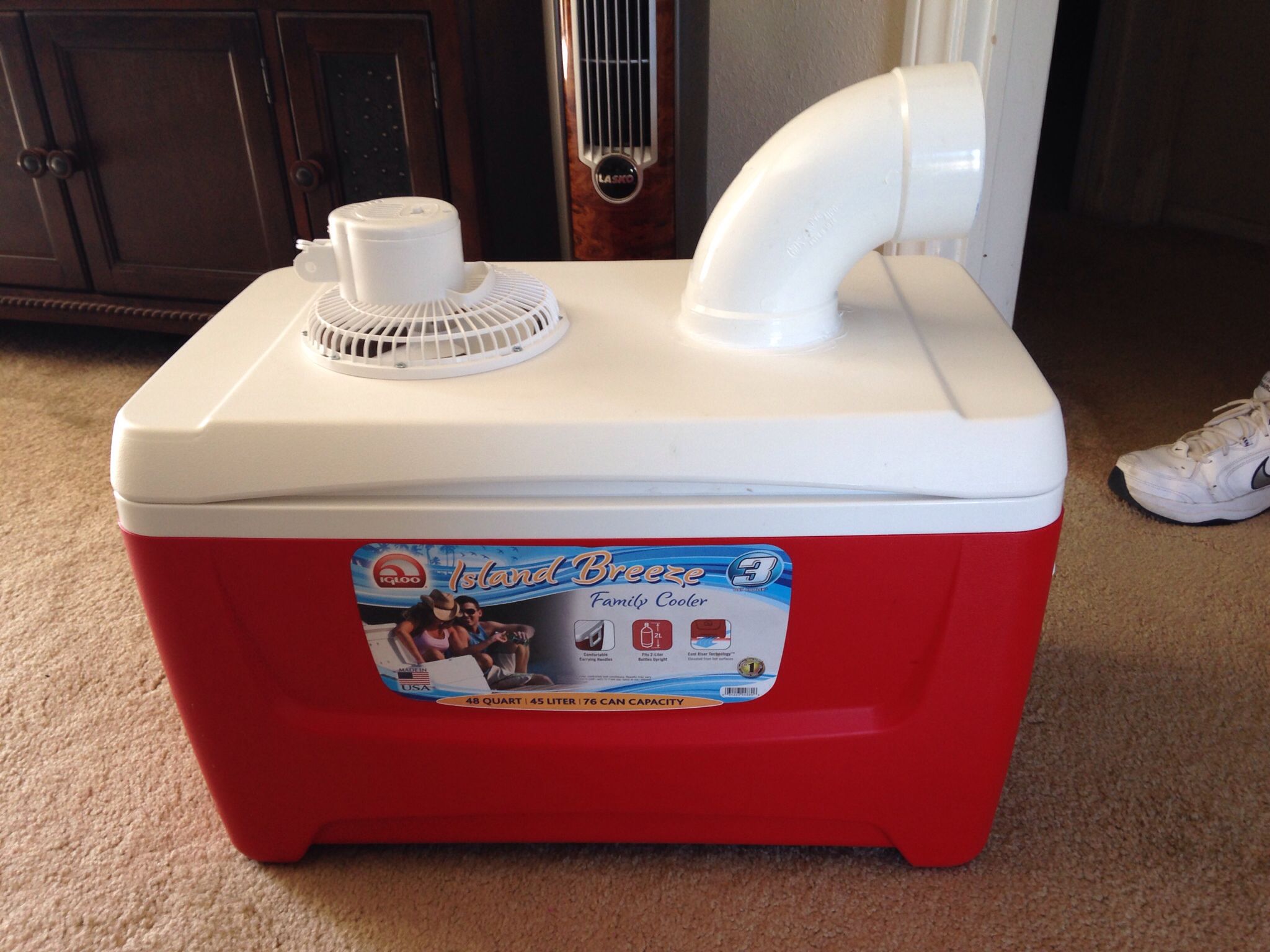 My husband made this homemade swamp cooler in about 20 minutes for only - How To Turn On A Swamp Cooler