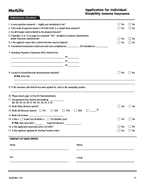 A Prepaid Application For Individual Disability Income Insurance
