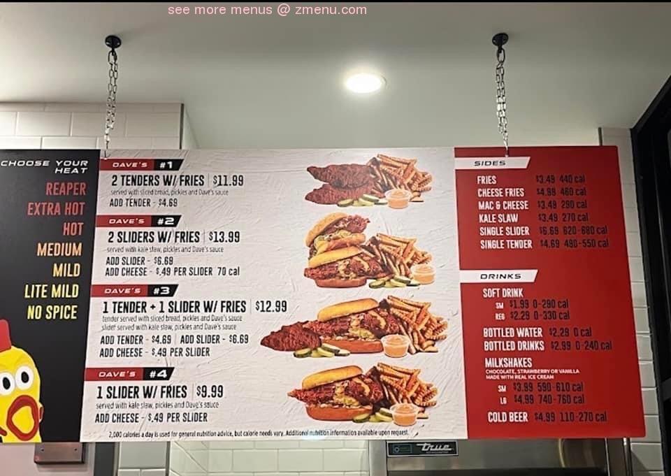 Online Menu of Dave's Hot Chicken Restaurant, Omaha, Nebraska, 68131 - Dave's Hot Chicken Near Me Nj