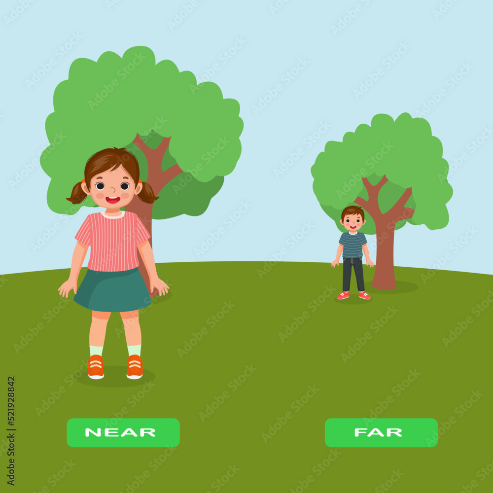 Opposite adjective antonym words near and far illustration of kids - Far Cry 6 Rising Tide Order