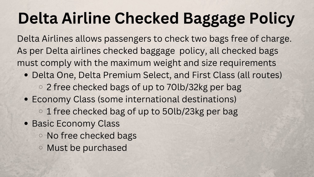 PPT - Delta Airlines Baggage Policy PowerPoint Presentation, free - Delta Bag Policy: Airline Baggage Fees And Size Limits