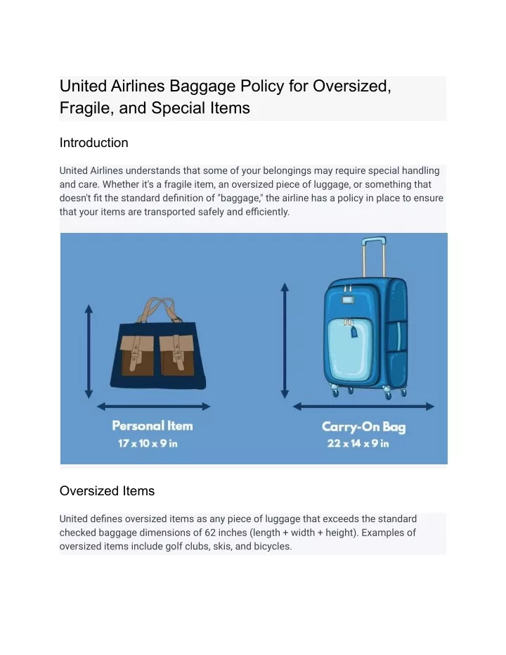 PPT - United Airlines Baggage Policy for Oversized, Fragile, and - United Bag Policy: Updated Airline Baggage Rules For 2025