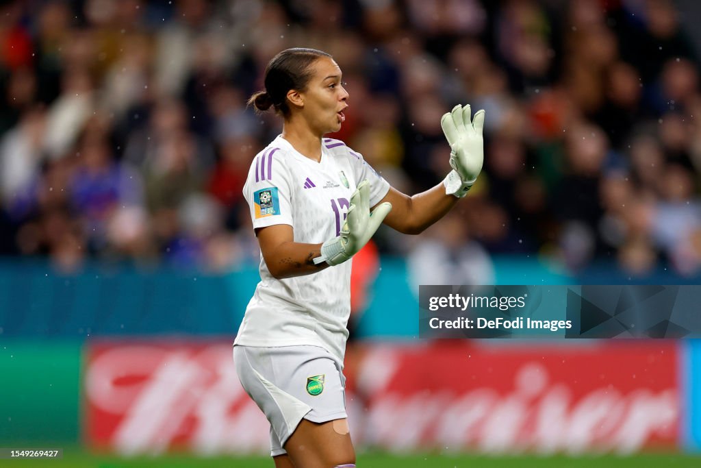 Rebecca Spencer of Jamaica gestures during the FIFA Women's World Cup - Rebecca Spencer Net Worth 2025: Football Star’s Career & Wealth