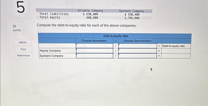 Solved Compute the debt-to-equity ratio for each of the | Chegg.com - Compute The Debt-to-equity Ratio For Each Of The Above Companies