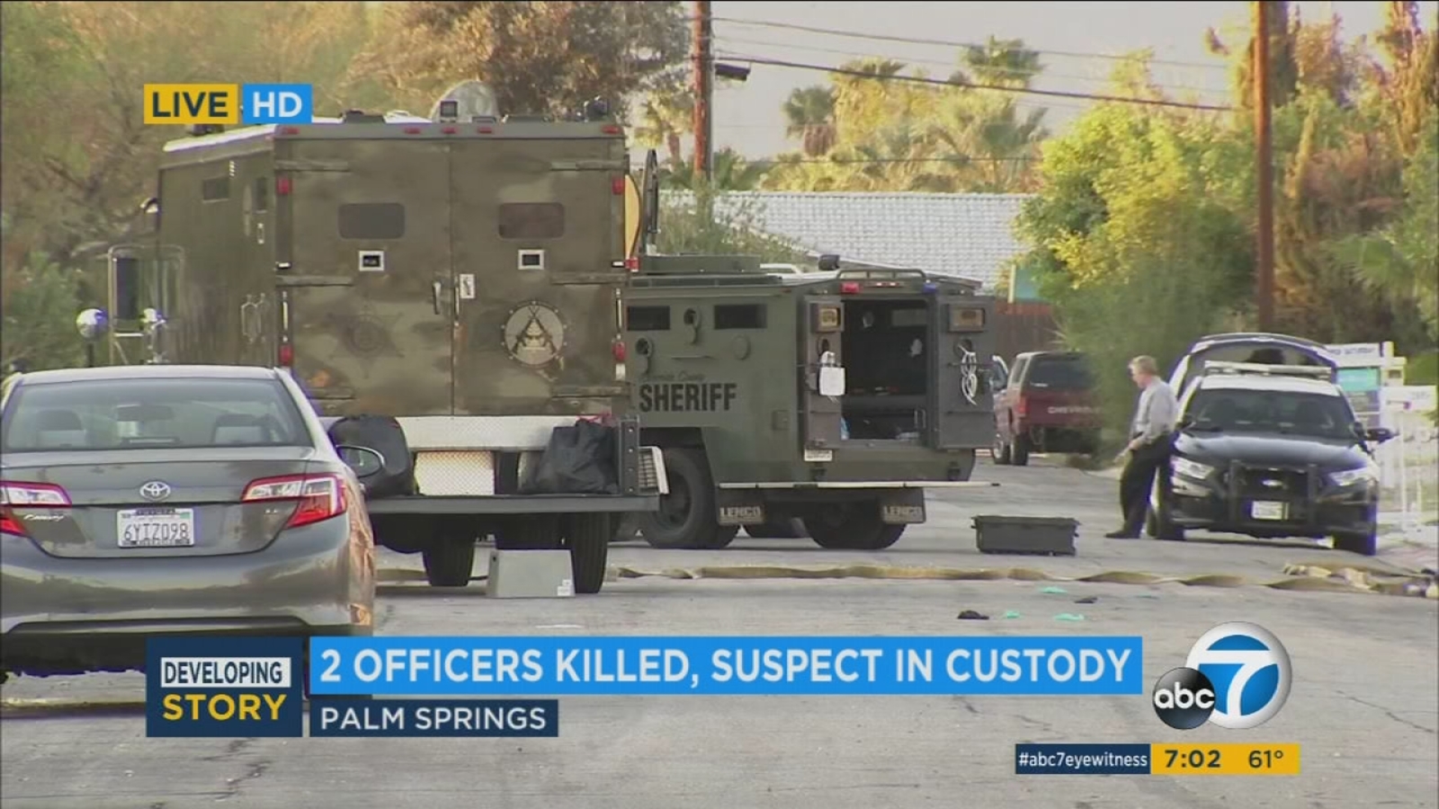 Suspect in fatal shootings of 2 Palm Springs police officers in custody - Fatal Palm Springs Fertility Clinic Blast Deemed 'Terrorism' By FBI