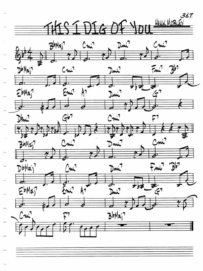 This I dig of you - This I Dig Of You Lead Sheet