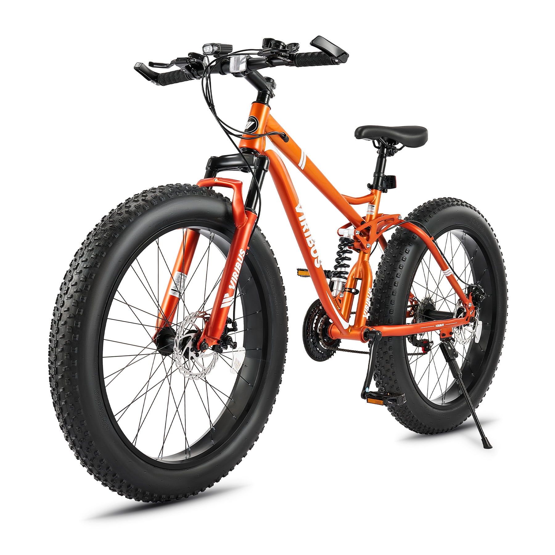 VIRIBUS 26" Mountain Bike 21 Speed Full Suspension Fat Tire Bike for - Bike Riding To Lose Belly Fat