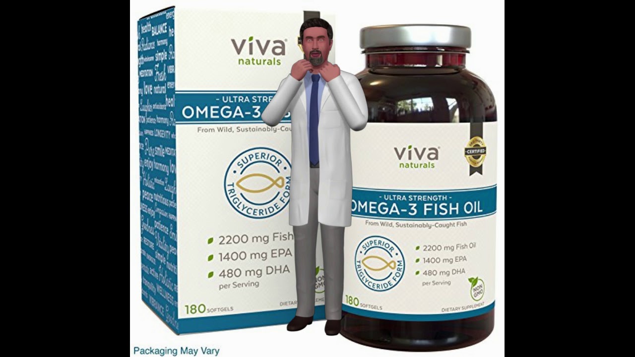 Viva Naturals Omega 3 Fish Oil Supplement, 180 Capsules - YouTube - Viva Natural Omega 3 Fish Oil