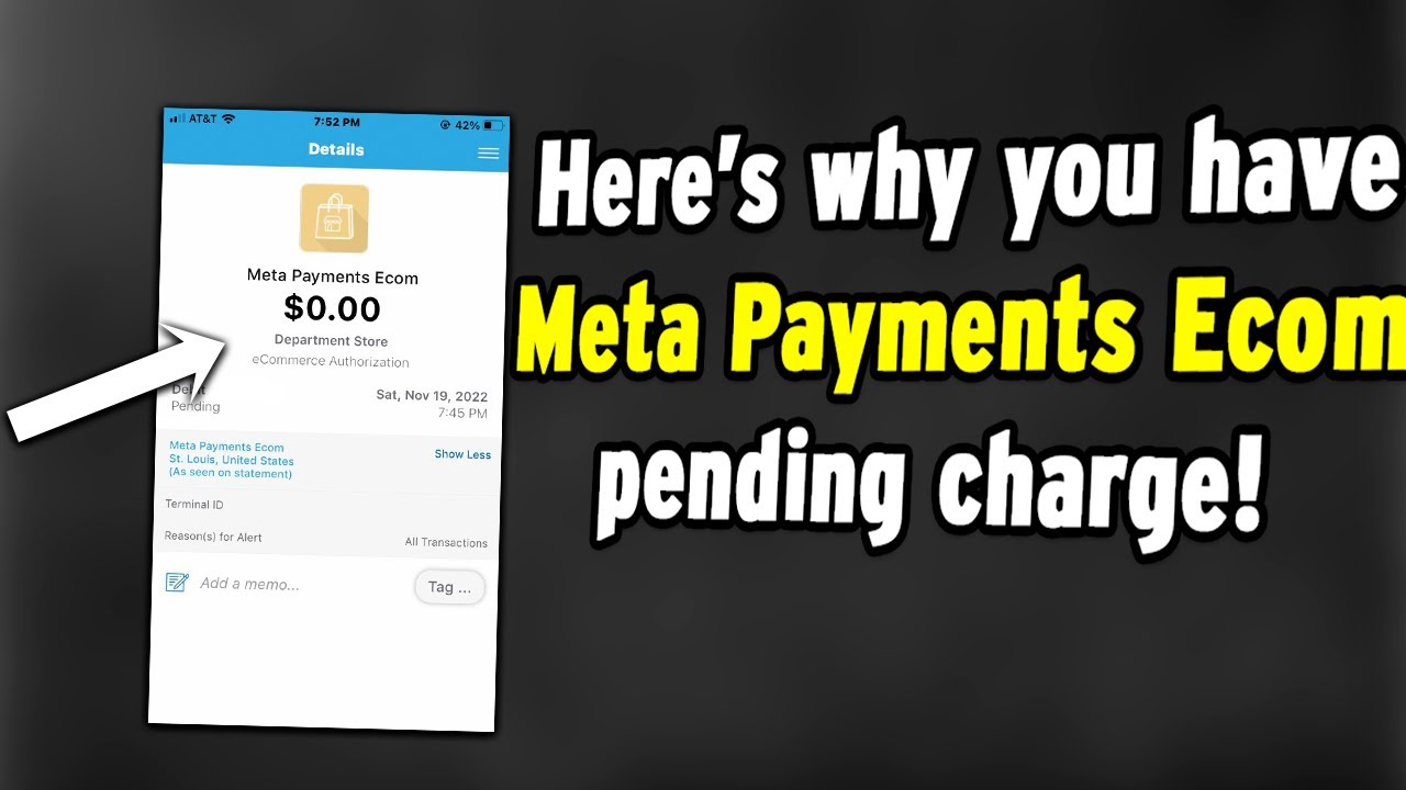 What’s Meta Payments Ecom St Louis $0.00 charge in your bank account - Meta Pay Charge On Debit Card
