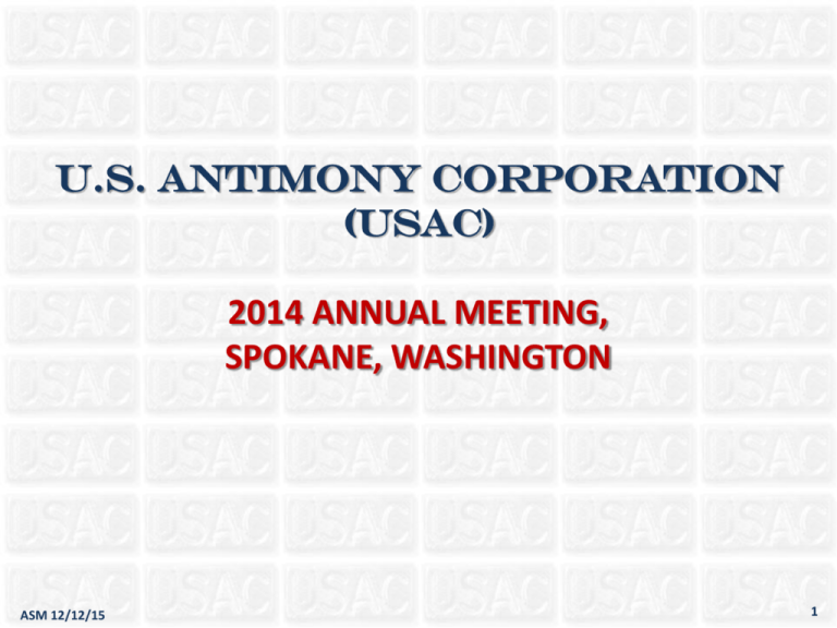 12/12/15 - United States Antimony Corporation Upcoming Earnings Report Date