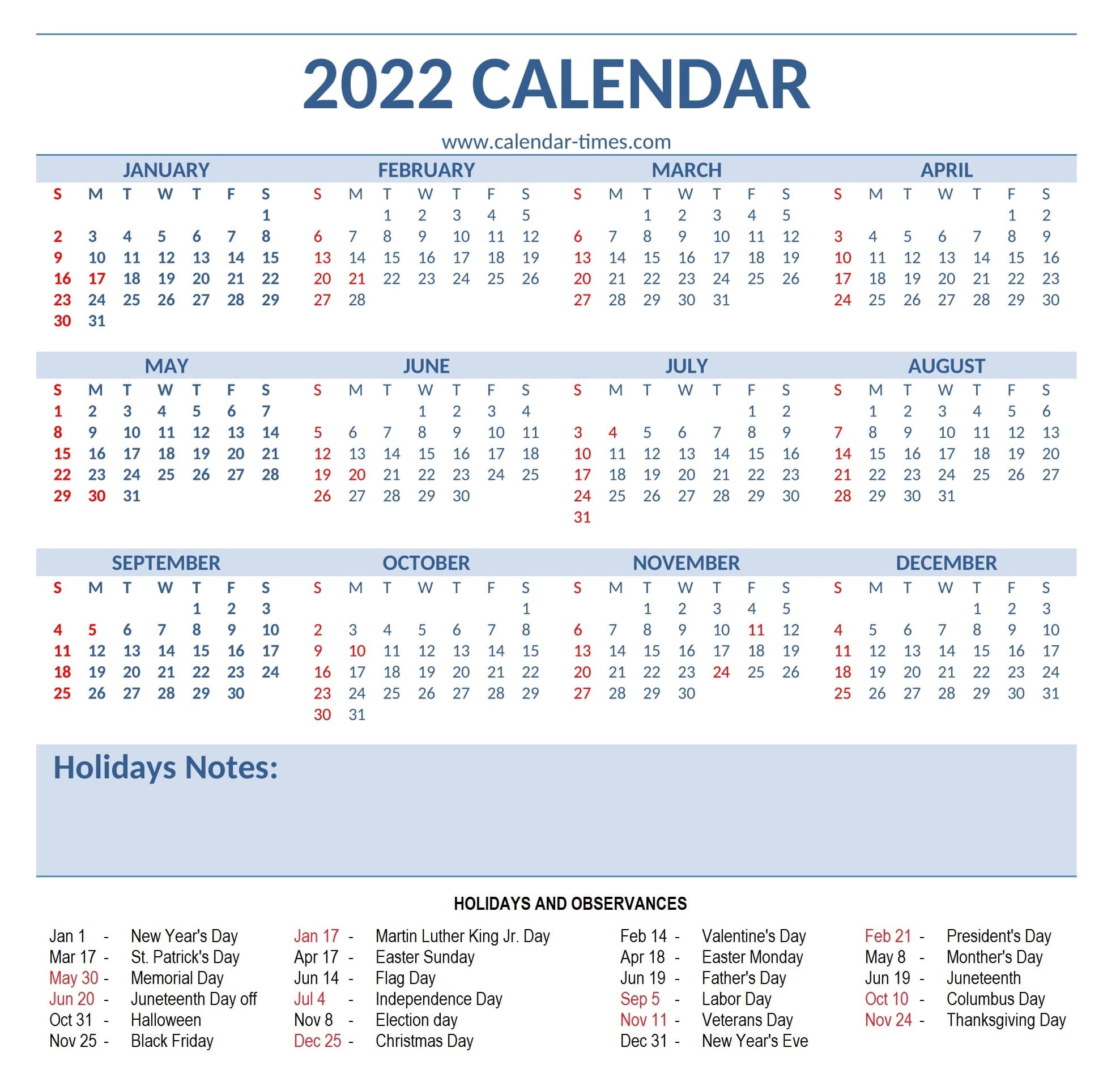 2022 united states calendar with holidays - year 2022 calendar - 2022 Run For A Million Results