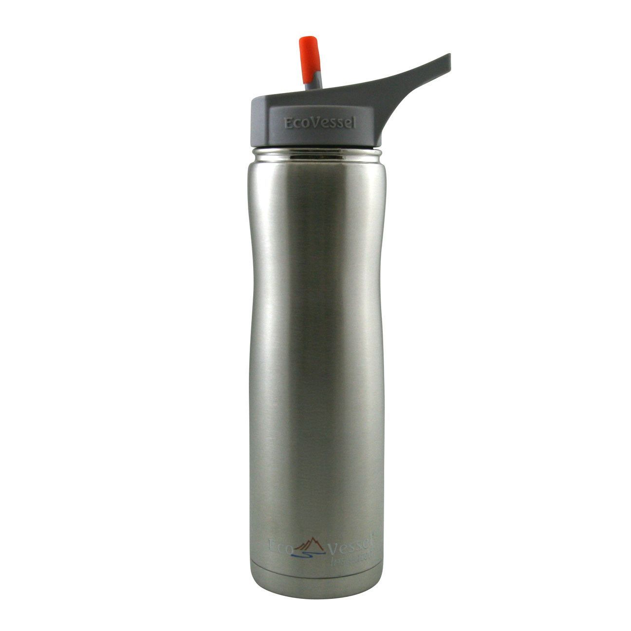 24 Oz Stainless Steel Water Bottle | Triple Insulated | Flip Straw - Insulated Water Bottle With Silicone Straw