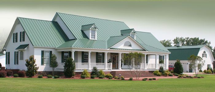 35 best House Colors for Green Roof images on Pinterest | Exterior - White House With Green Metal Roof