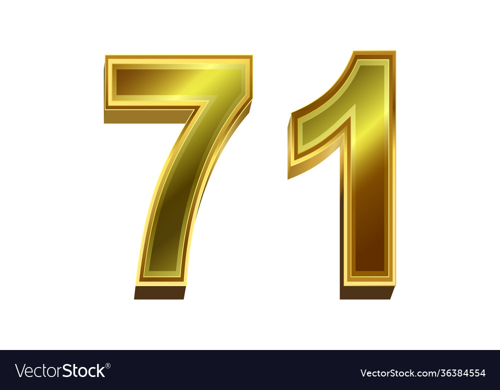 3d golden number 71 isolated on white background Vector Image - 71-75 Shelton Street Covent Garden London Wc2h 9jq Uk