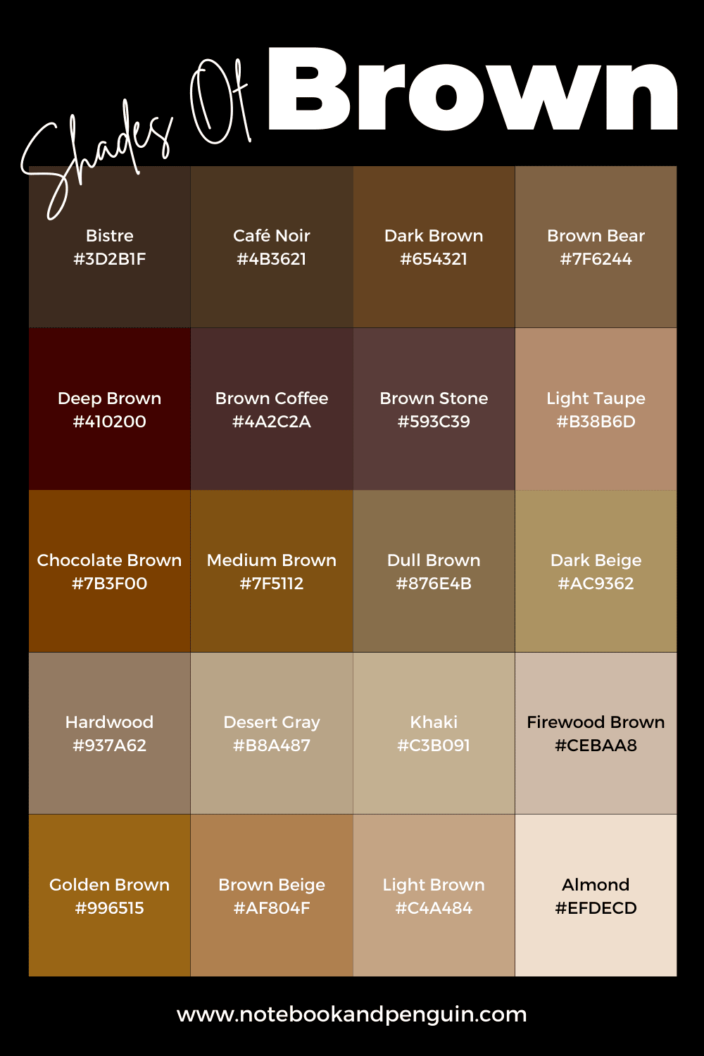 50+ Brown Color Codes - For The Perfect Shade OF Brown - Brown And Root Human Resources Phone Number