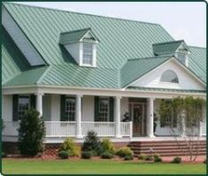 56 Best charcoal metal roof on white house ideas | metal roof, house - White House With Green Metal Roof