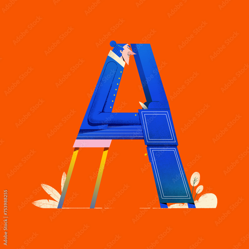 A Modern Take on the Letter A: An Illustration of a Man at His Desk - What Is A Hot Shoe On A Camera