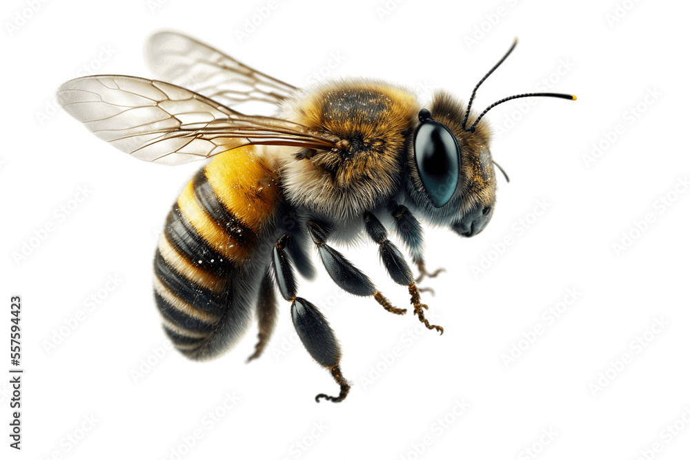 a stunning bee is flying, isolated on transparent background, macro - Bee Venom Benefits For Skin Tags