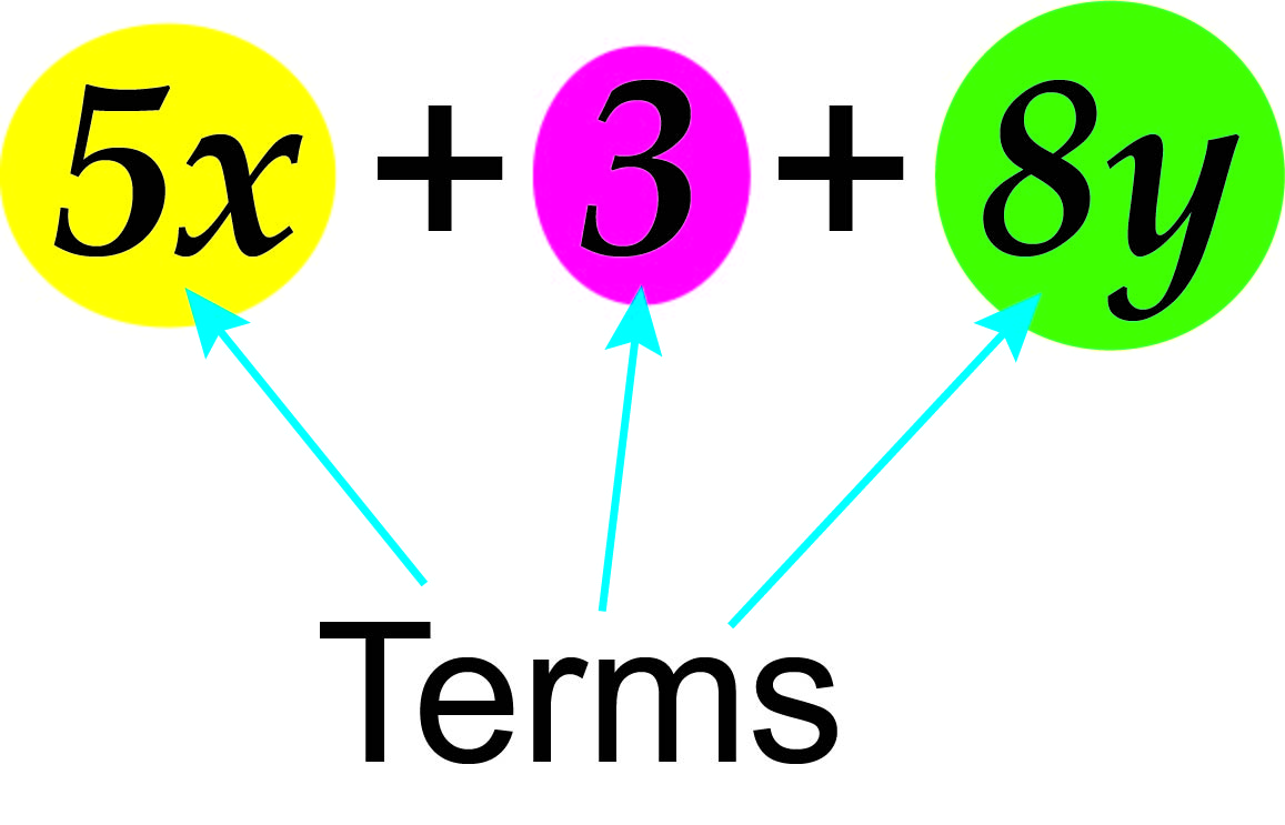 A term is a section of a sum before and after signs - Term Used For Compounds With Properties For Neutralizing Acids