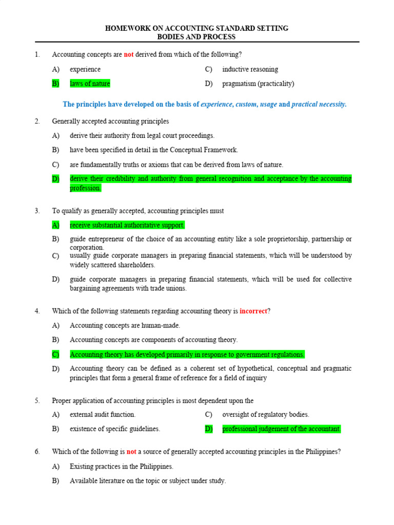 Accounting Standards HW | PDF | International Financial Reporting - Statements On Standards For Accounting And Review Services