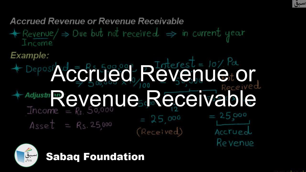 Accrued Revenue or Revenue Receivable, Accounting Lecture | Sabaq.pk - Accrued Revenues Would Appear On The Balance Sheet As