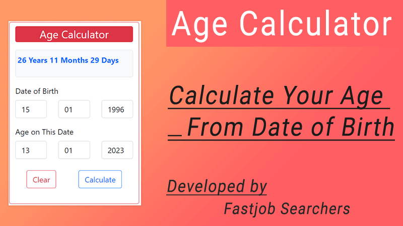 Age Calculator - Online Calculate Your Age From Date of Birth - Age To Gamble In Atlantic City