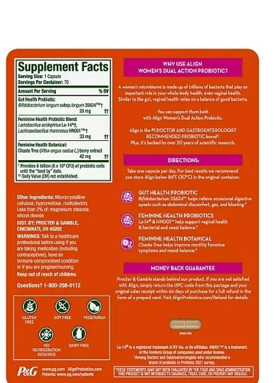 Align Probiotic Women's Dual Action Dietary Supplement (70 Capsules - Align Women's Health Prebiotic + Probiotic
