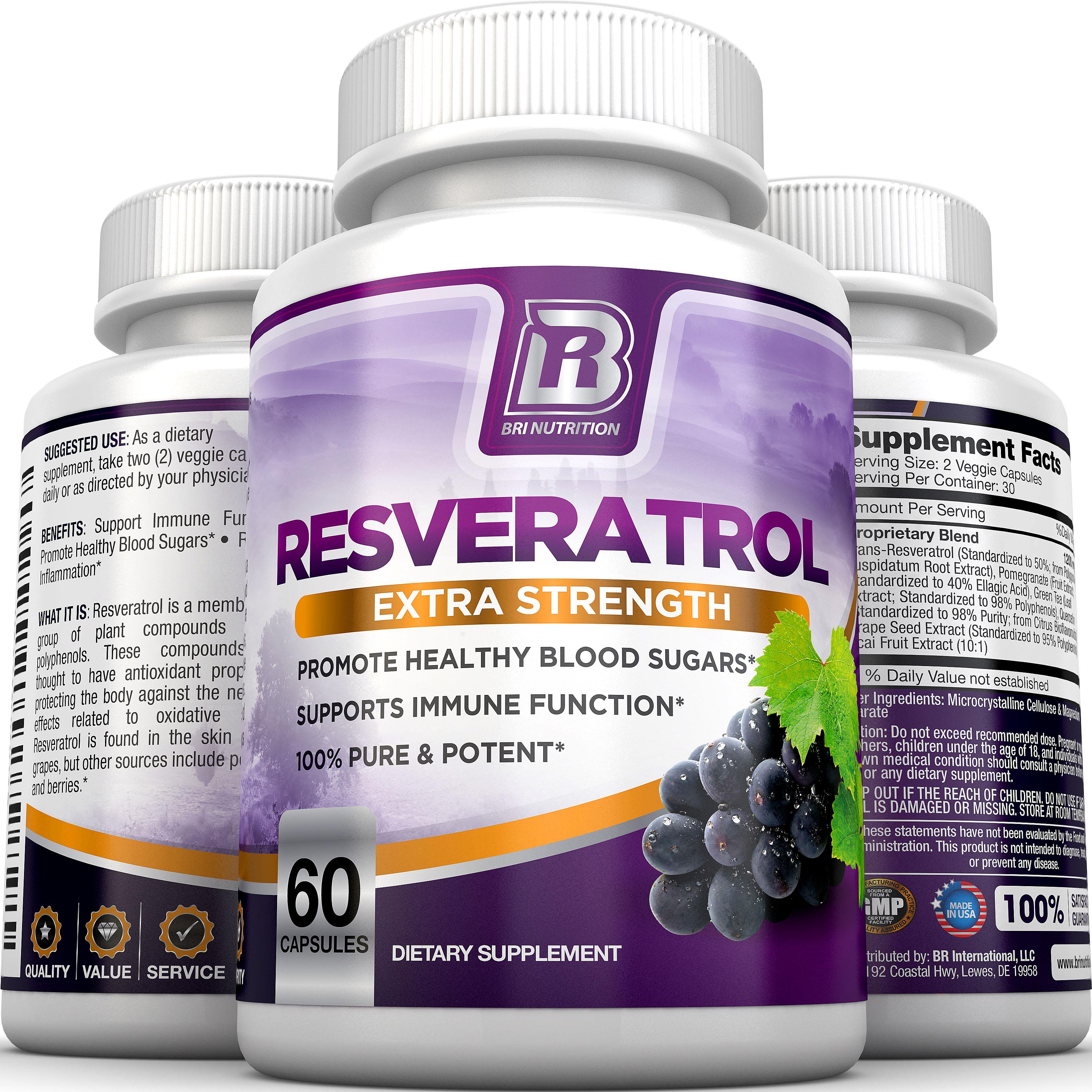 Amazon.com: BRI Nutrition Resveratrol - Natural Antioxidant Supplement - Resveratrol Nmn Nad Booster 180 Capsules Japanese Knotwood