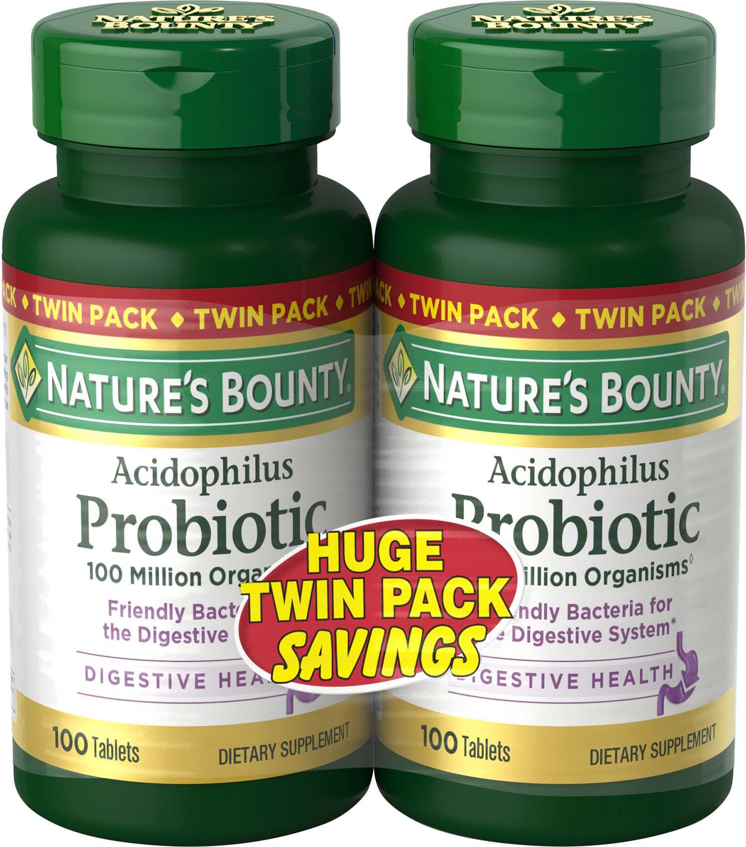 Amazon.com: Nature's Bounty Probiotic Acidophilus, 100 Tablets, Pack of - Probiotic With L Gasseri And B Breve And B Lactis