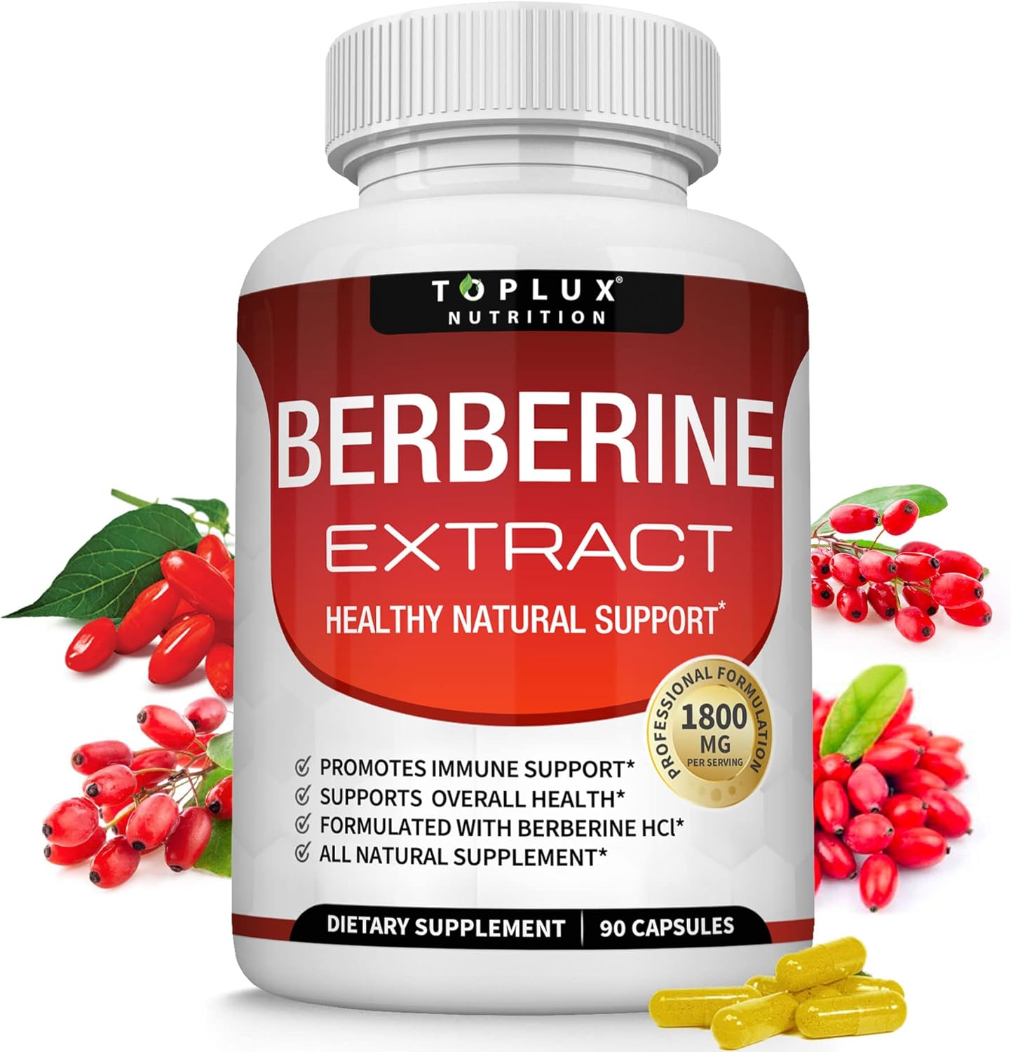 Amazon.com: Toplux Berberine Extract 1800 mg Berberine HCl Complex - Berberine And Apple Cider Vinegar Together