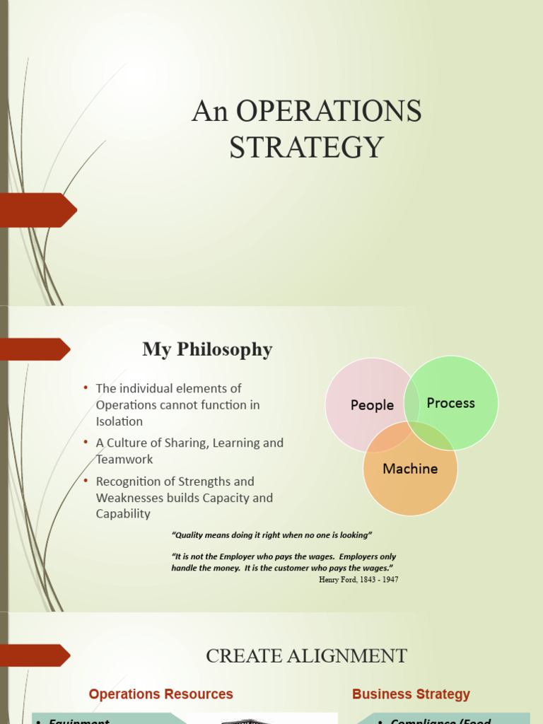 An Operations Strategy | PDF - Identify True Statements About Operations Strategy.
