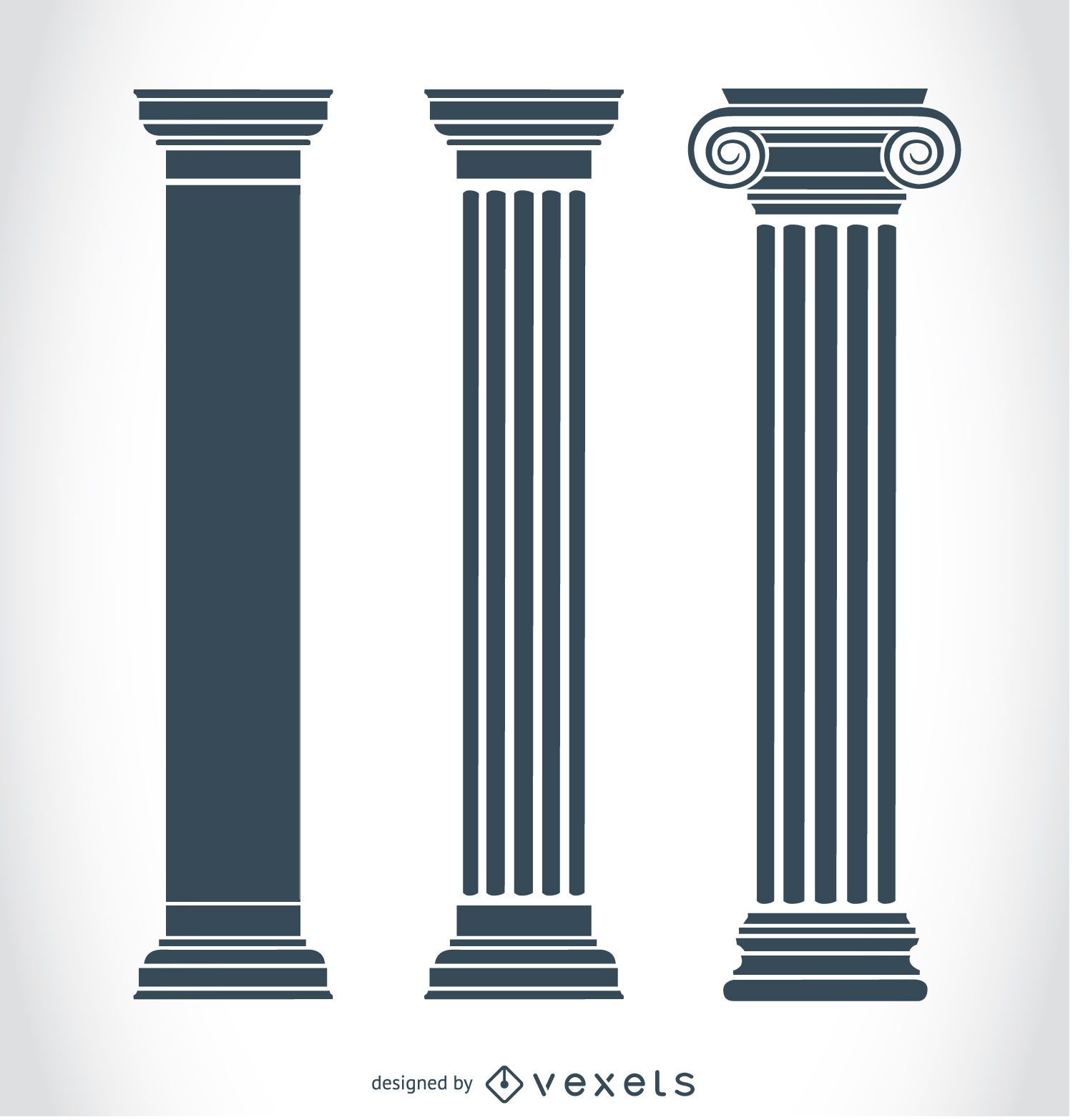 Ancient Greek Pillars Vector Download - Pillar Homes Central Florida Home Builder