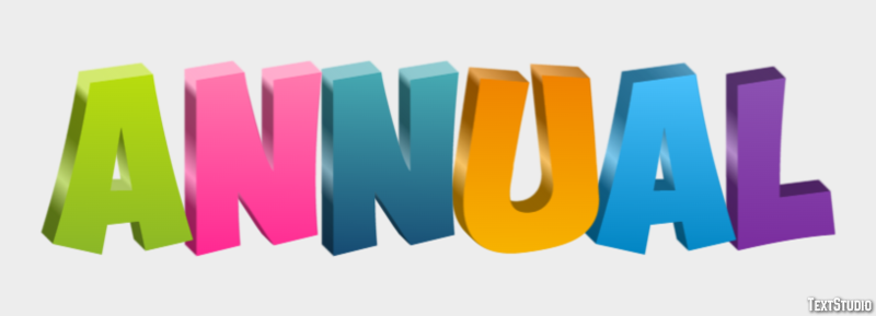 Annual | Multi-color For The New Year | Text Effect Generator - Annual Compilation Shared On Social Media