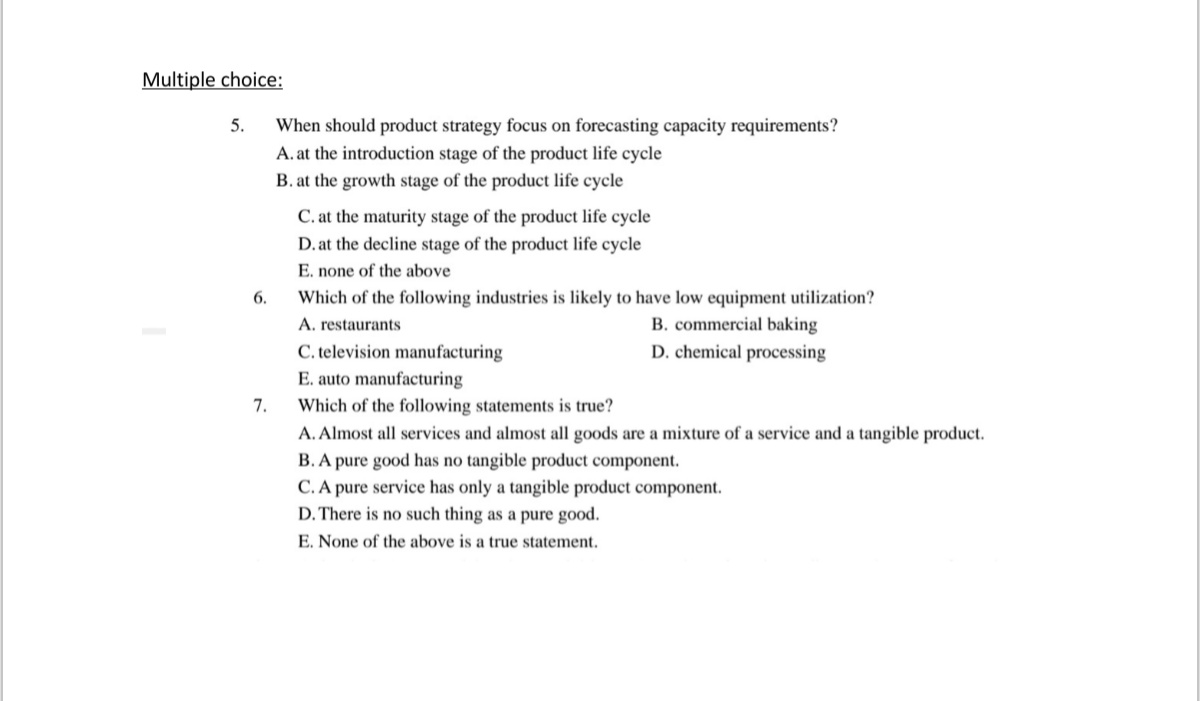 When Should Product Strategy Focus On Forecasting Capacity Requirements