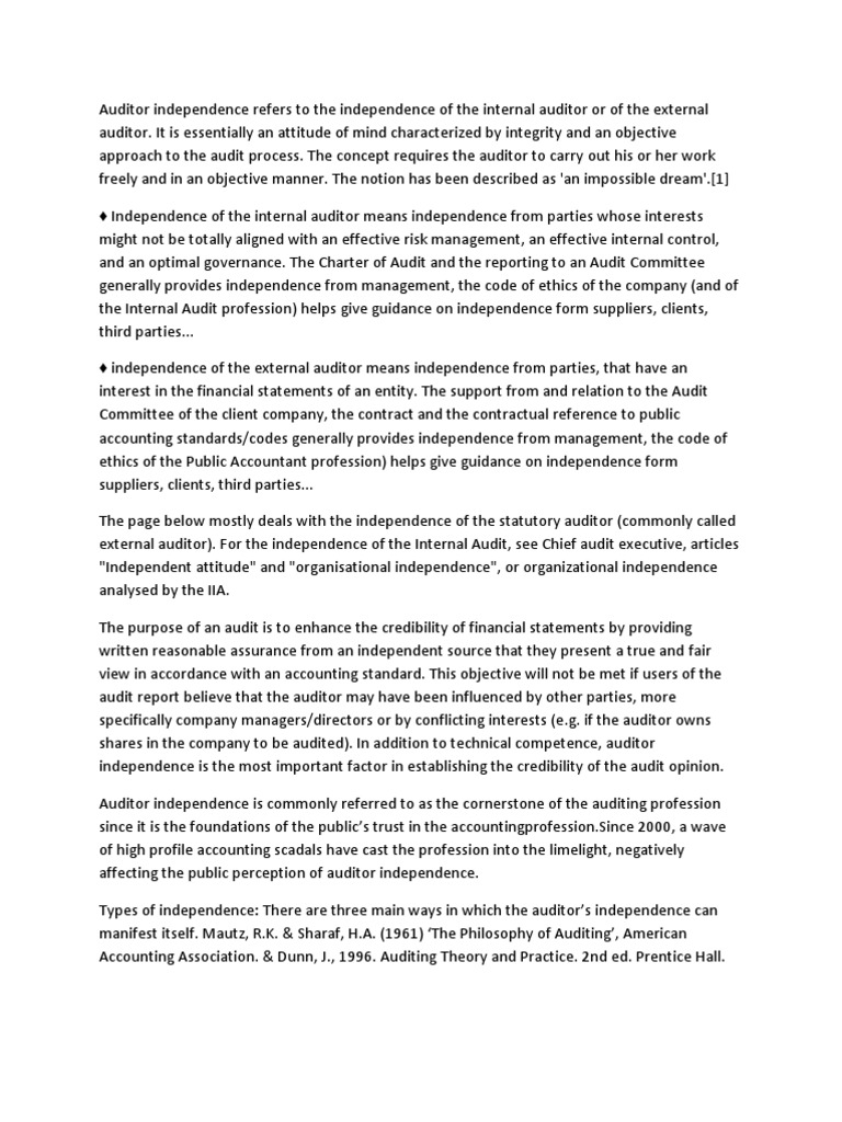 Independent Auditors Express An Opinion On The
